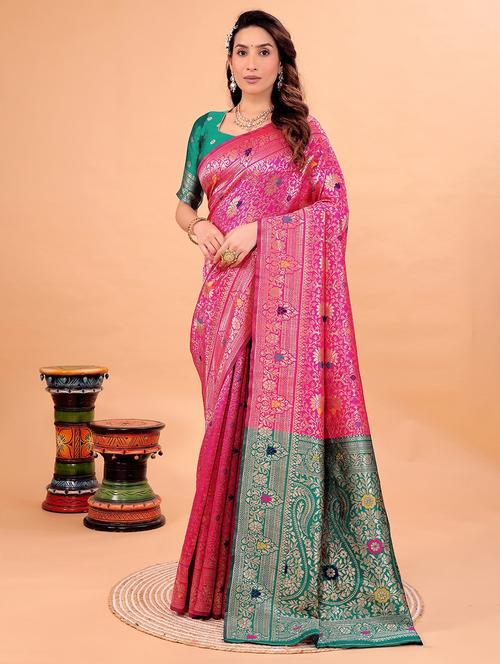 women self design banarasi saree with blouse - 22007184 -  Standard Image - 0