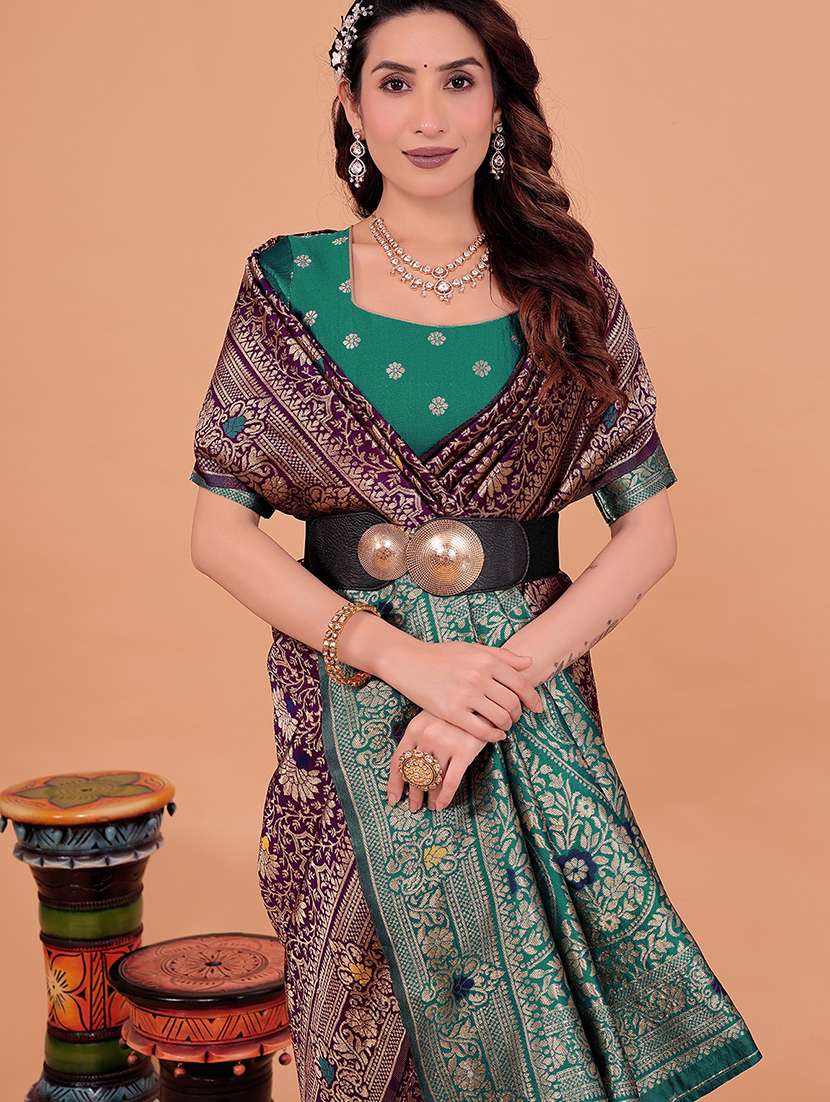 women self design banarasi saree with blouse - 22007186 - Standard Image - 3