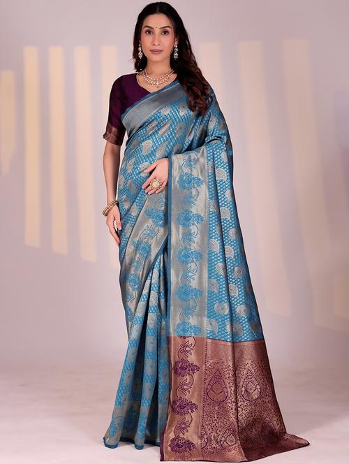 women self design banarasi saree with blouse - 22007191 - Standard Image - 0