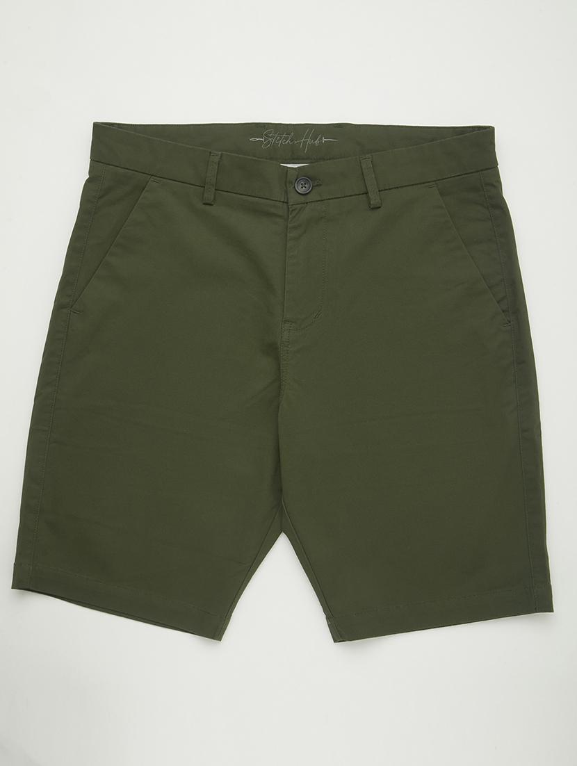men solid mid rise regular fit shorts - 22007687 - Standard Image - 5