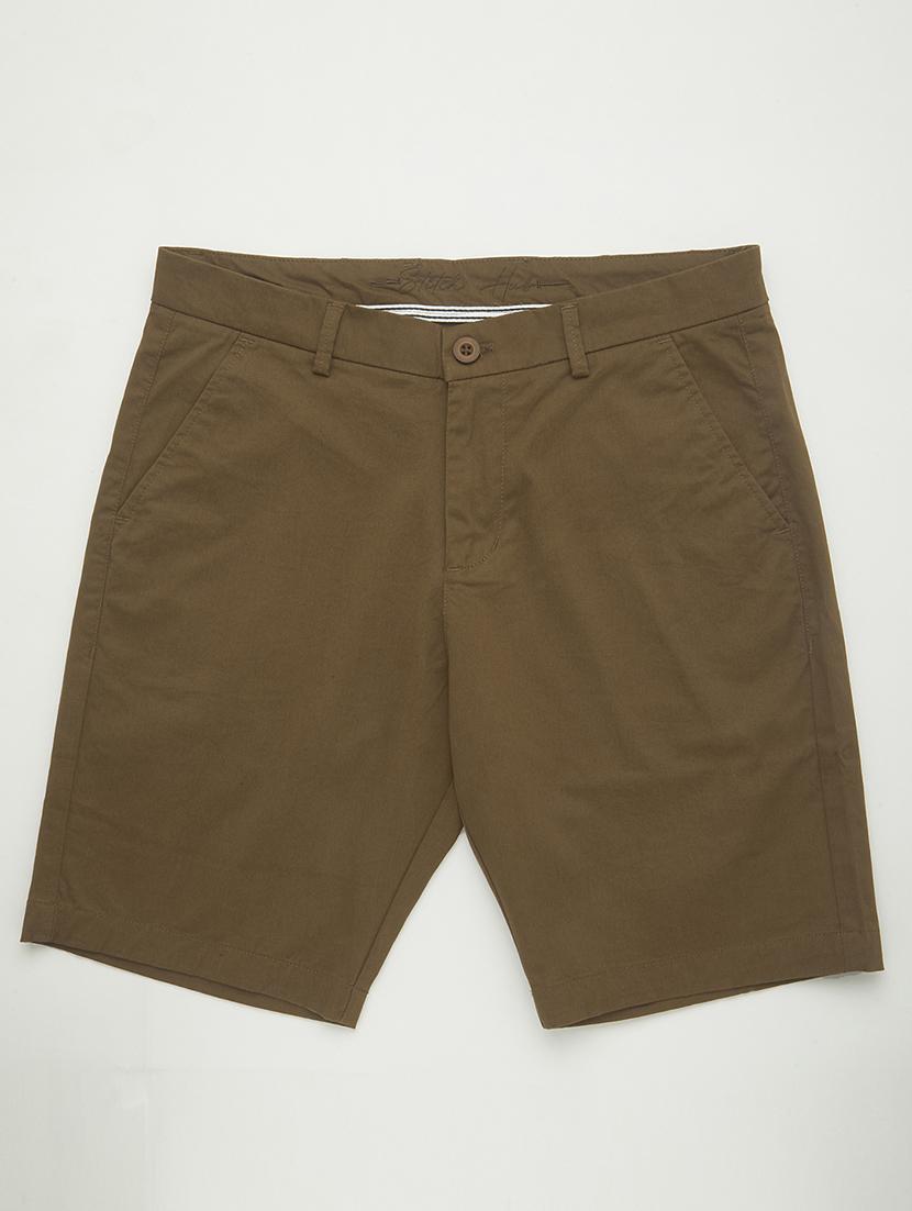 men solid mid rise regular fit shorts - 22007691 - Standard Image - 5