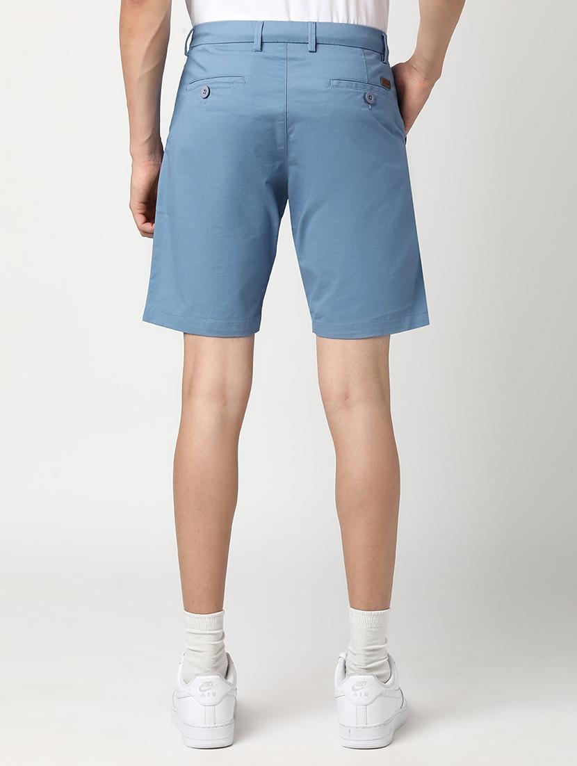 men solid mid rise regular fit shorts - 22007692 - Standard Image - 3