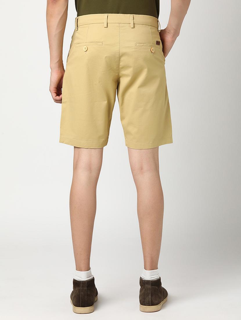 men solid mid rise regular fit shorts - 22007693 - Standard Image - 3