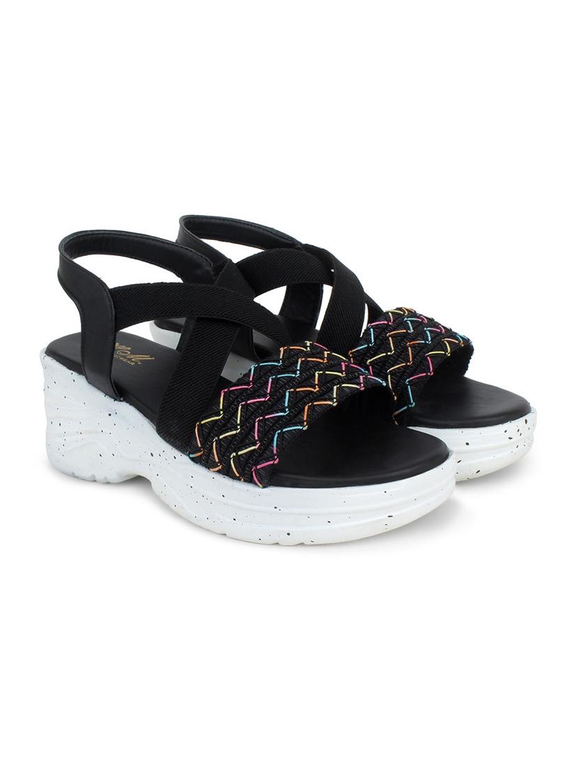women texture back strap wedge - 22007701 -  Zoom Image - 0