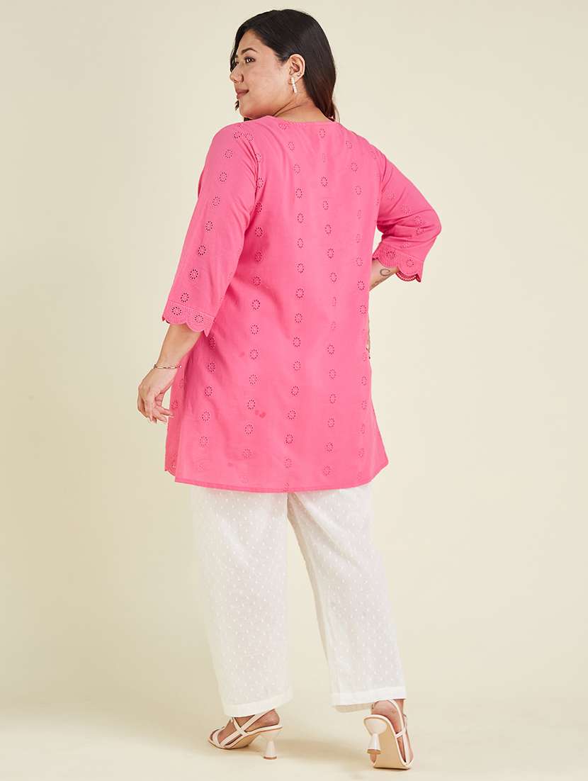 women plus size three quarter sleeve a-line tunic - 22007706 - Standard Image - 3