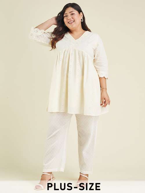 women plus size three quarter sleeve a-line tunic - 22007707 -  Standard Image - 0