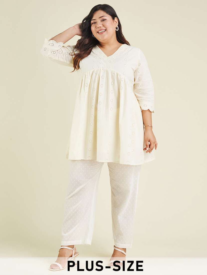 women plus size three quarter sleeve a-line tunic - 22007707 -  Zoom Image - 0