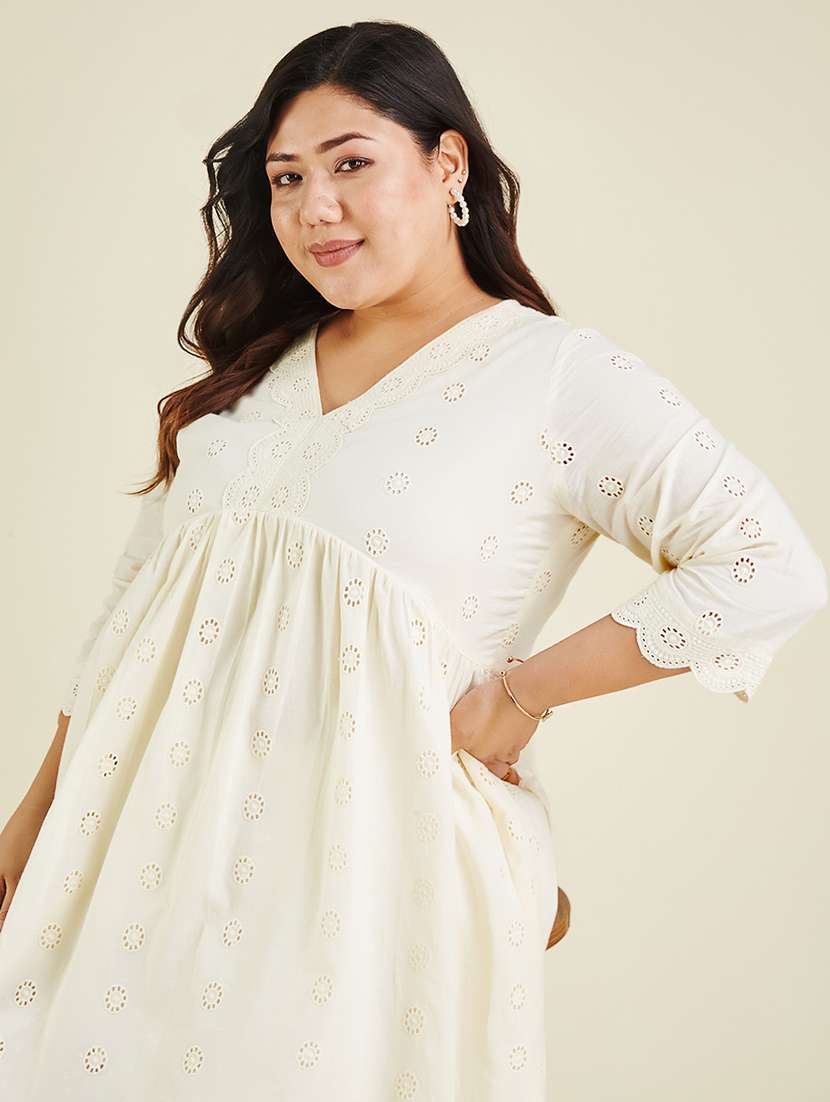 women plus size three quarter sleeve a-line tunic - 22007707 - Standard Image - 5