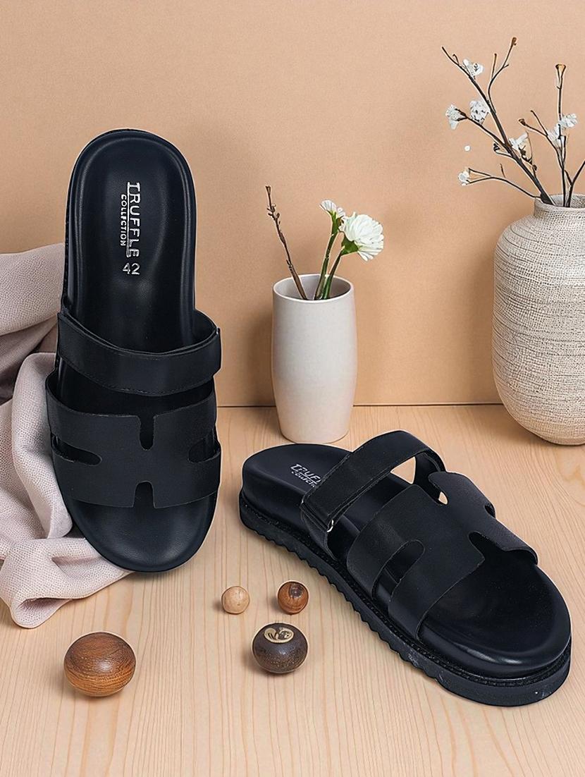 men black slip on sandal - 22007757 -  Zoom Image - 0