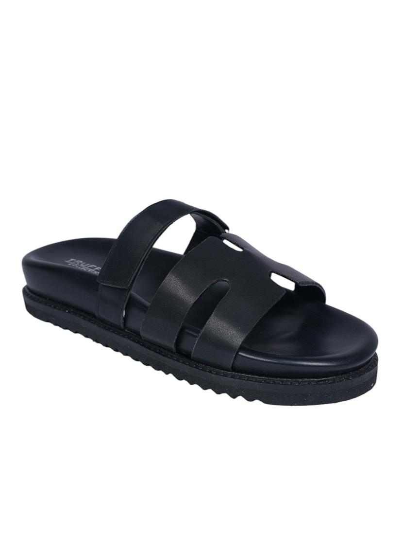 men black slip on sandal - 22007757 - Standard Image - 3