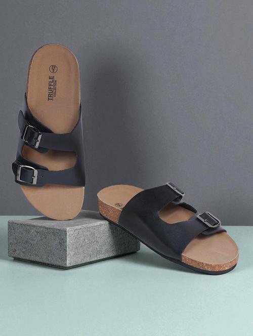 men black slip on sandal - 22007764 -  Standard Image - 0