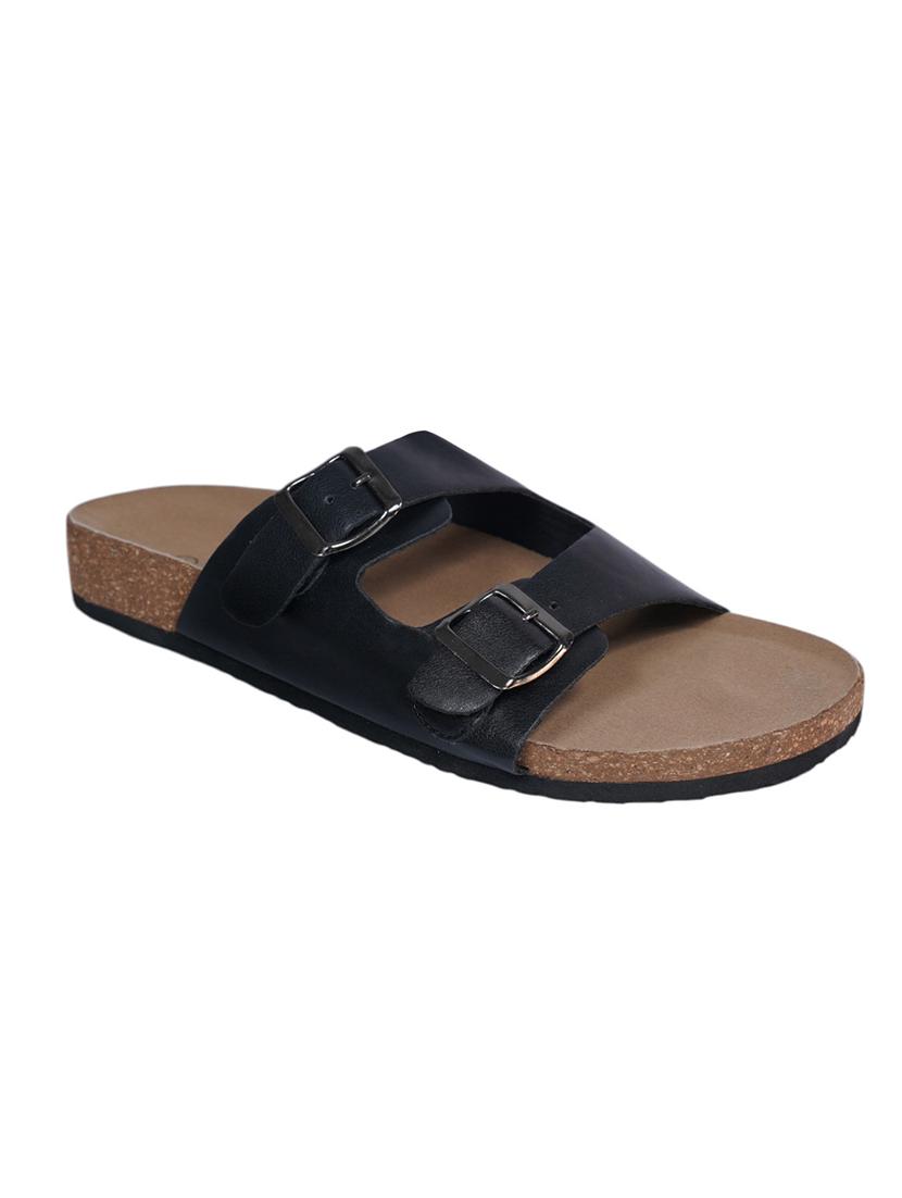 men black slip on sandal - 22007764 - Standard Image - 3