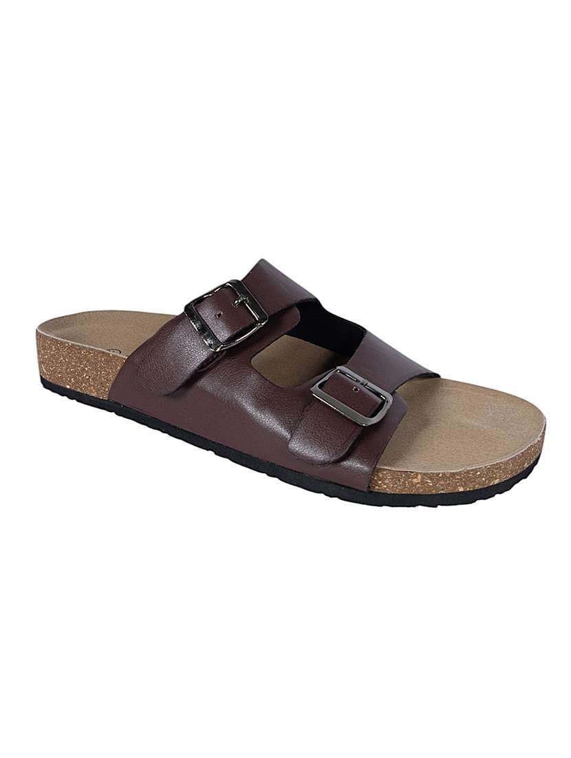 men brown slip on sandal - 22007765 - Standard Image - 3