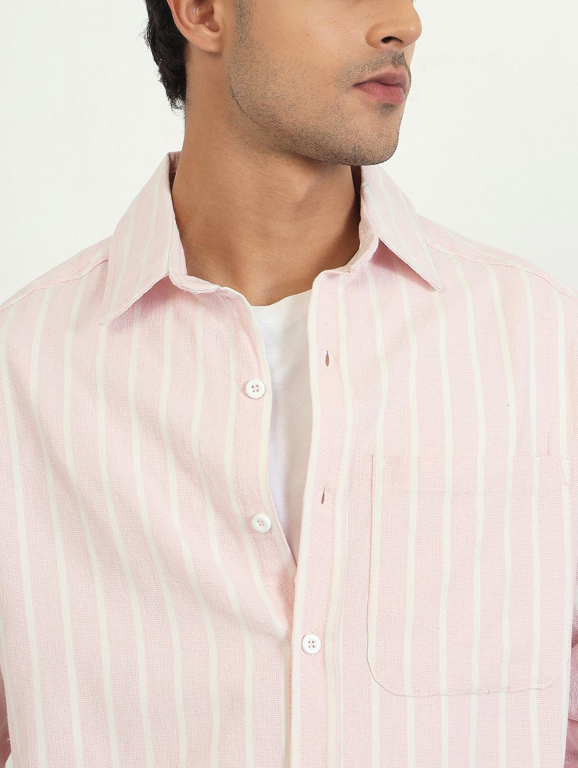 men striped long sleeve oversized casual shirt - 22007772 - Standard Image - 5