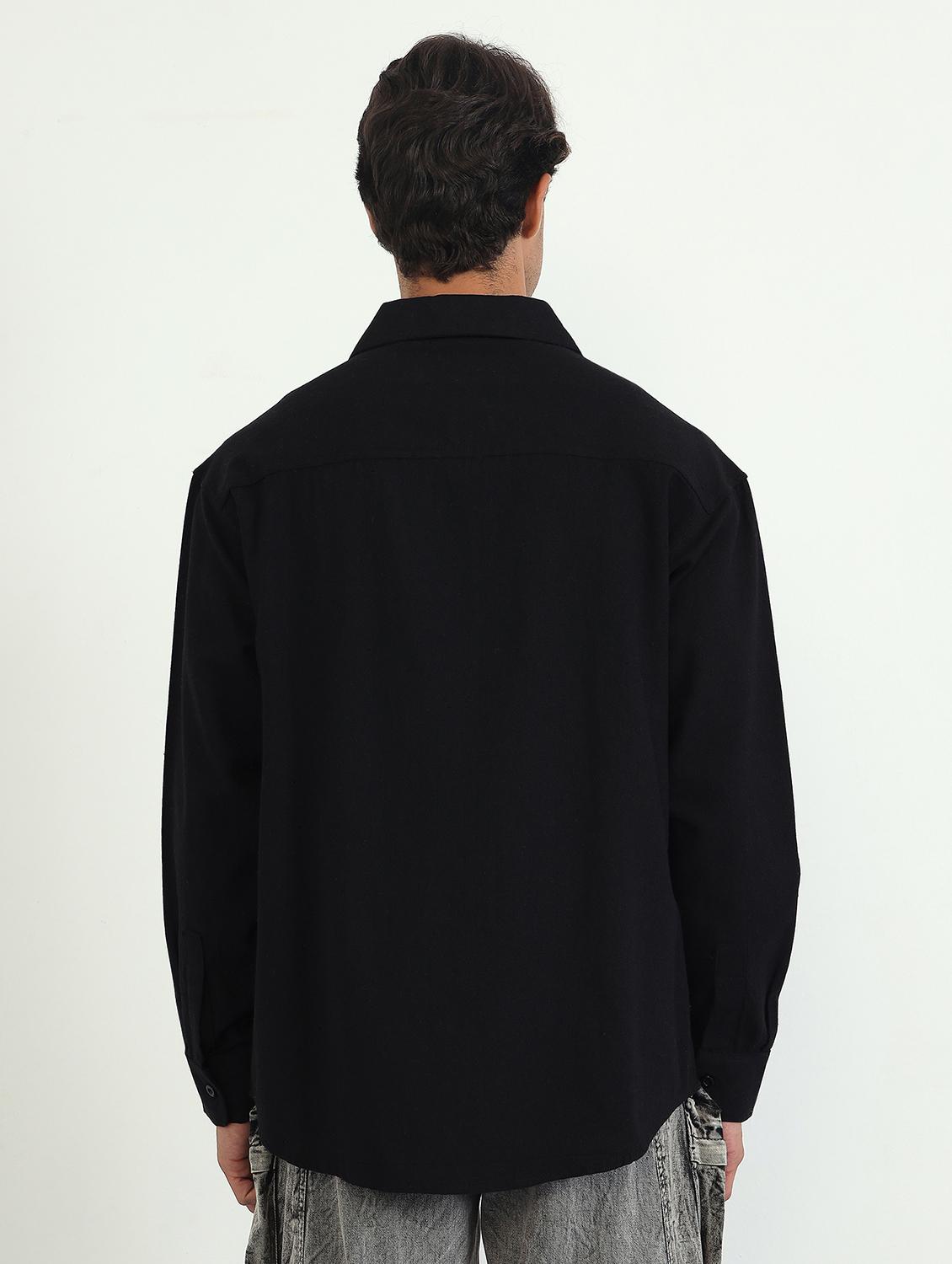 men solid long sleeve oversized casual shirt - 22007777 - Standard Image - 3