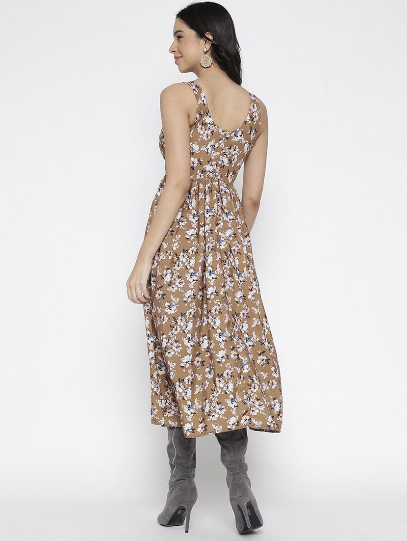 women floral print sleeveless fit & flare dress - 22007788 - Standard Image - 3