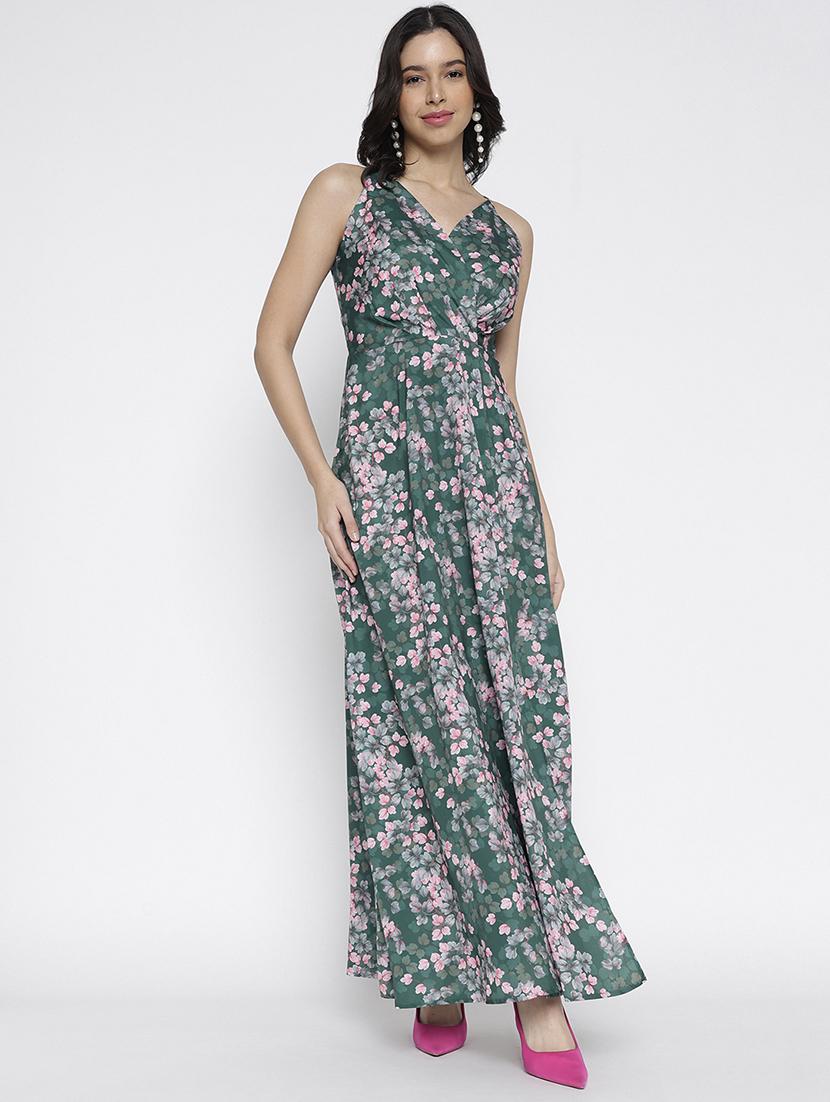 women printed shoulder strap fit and flare dress - 22007793 - Standard Image - 5