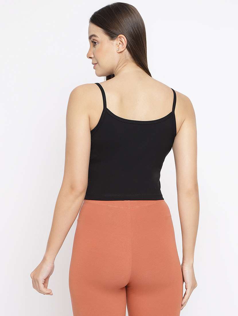 women solid shoulder strap camisole - 22007814 -  Standard Image - 3