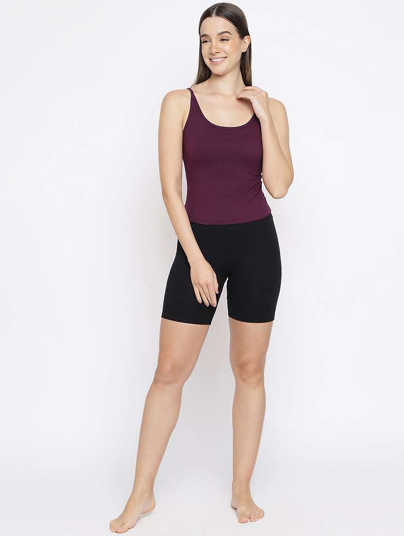 women solid shoulder strap camisole - 22007821 -  Standard Image - 5