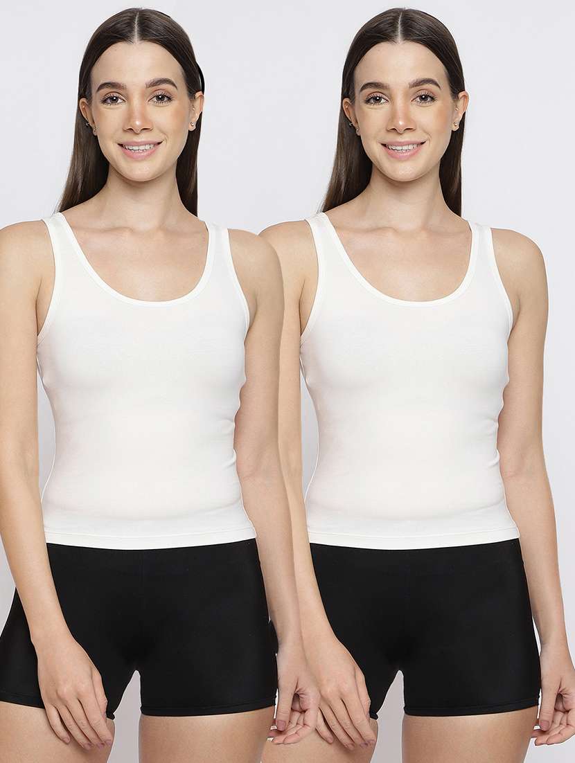 women pack of 2 solid sleeveless camisole
