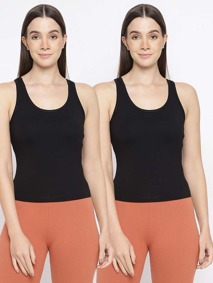 women pack of 2 solid sleeveless camisole