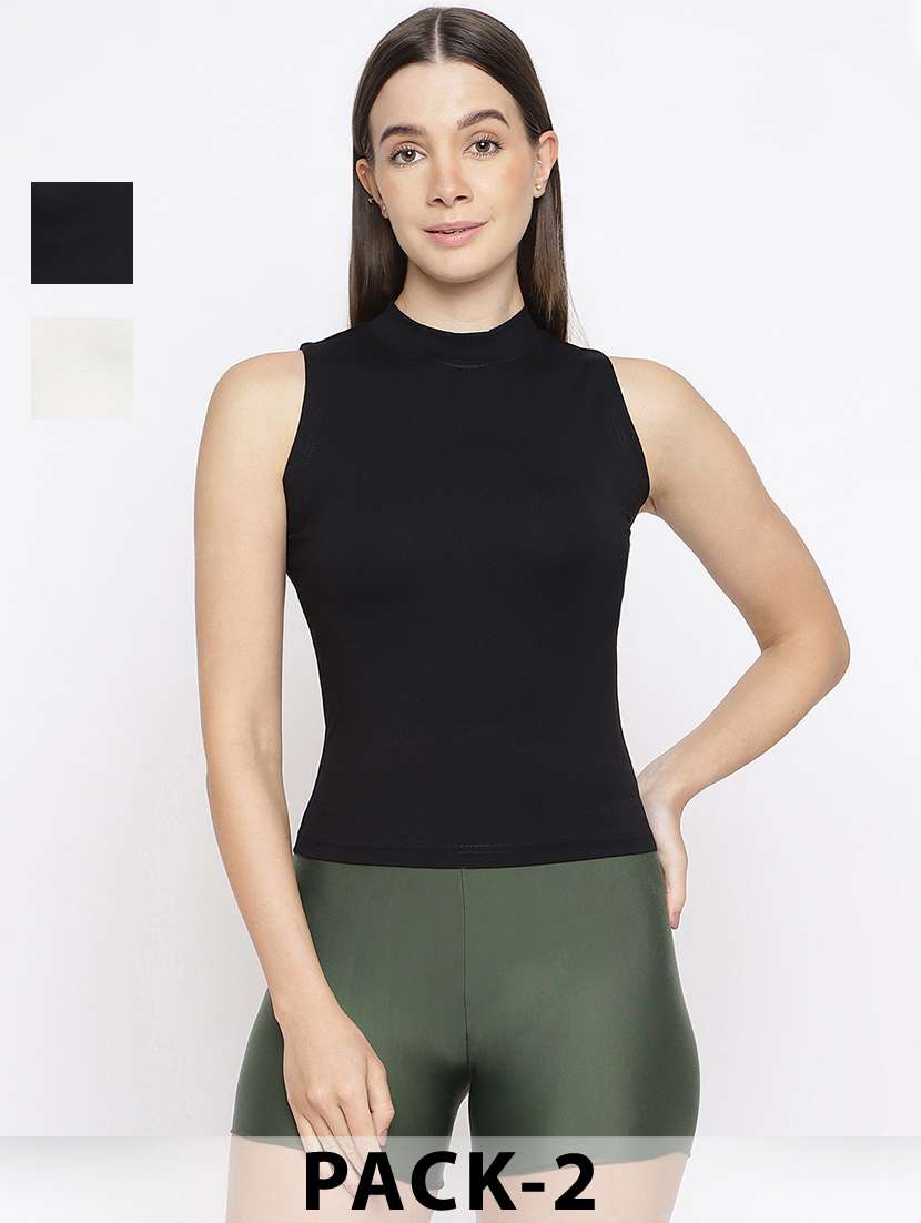 women pack of 2 solid sleeveless camisole