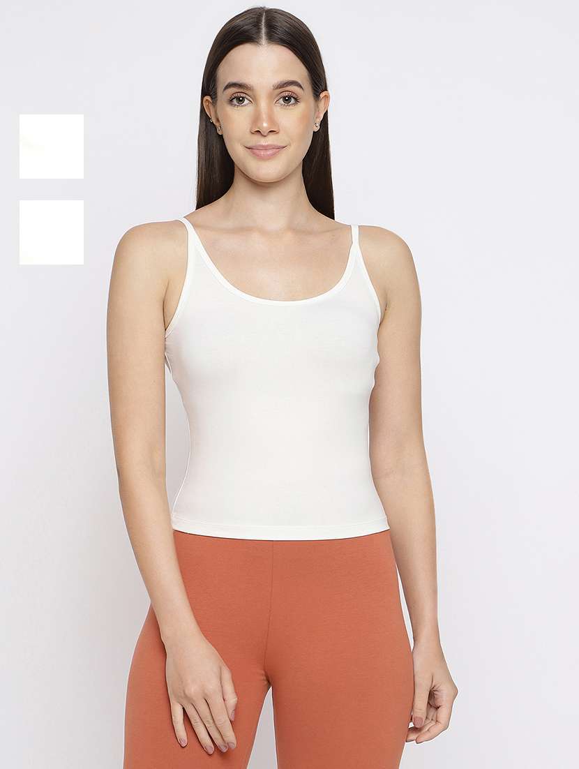 women pack of 2 solid shoulder strap camisole