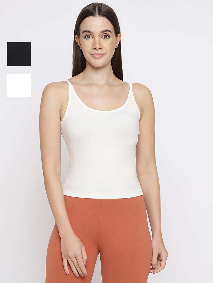 women pack of 2 solid shoulder strap camisole