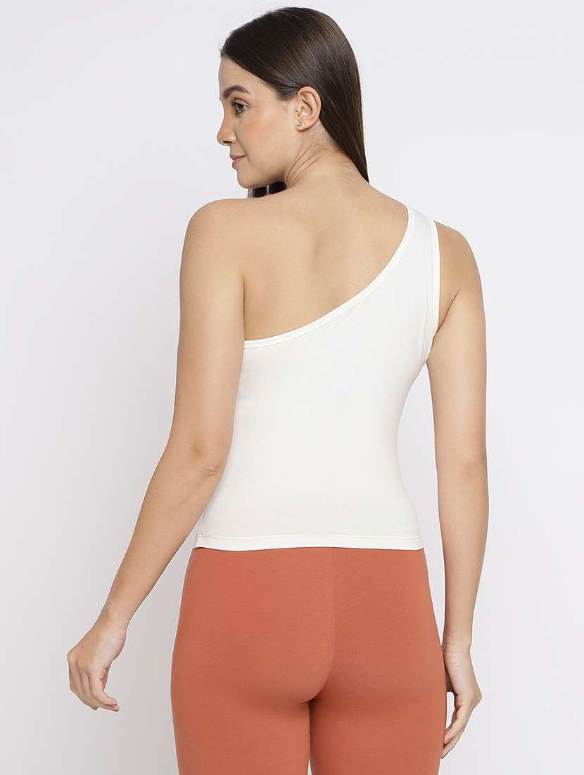 women pack of 2 solid single shoulder camisole - 22007845 -  Standard Image - 3