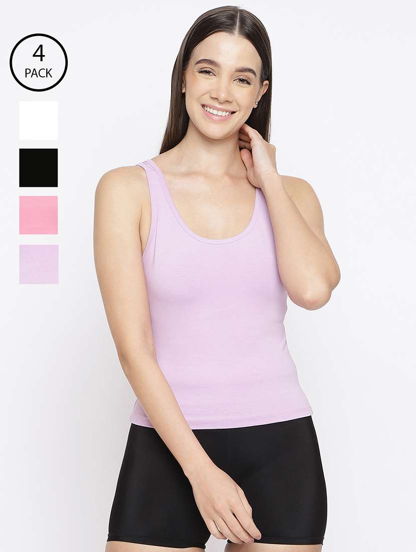 women pack of 4 solid camisole