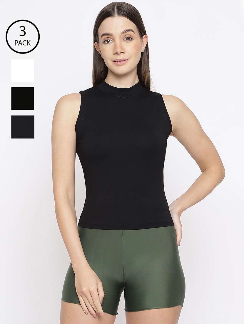 women pack of 3 solid camisole