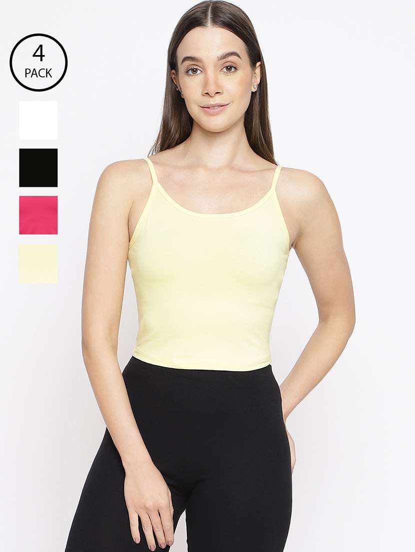 women pack of 4 solid camisole