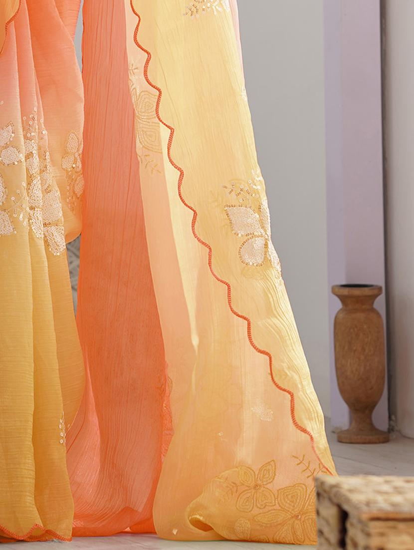 women ombre embellished saree with blouse - 22007877 - Standard Image - 5