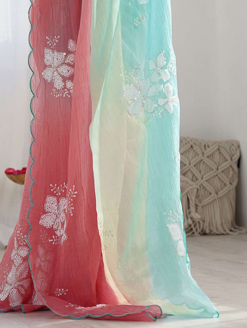 women ombre embellished saree with blouse - 22007882 - Standard Image - 3