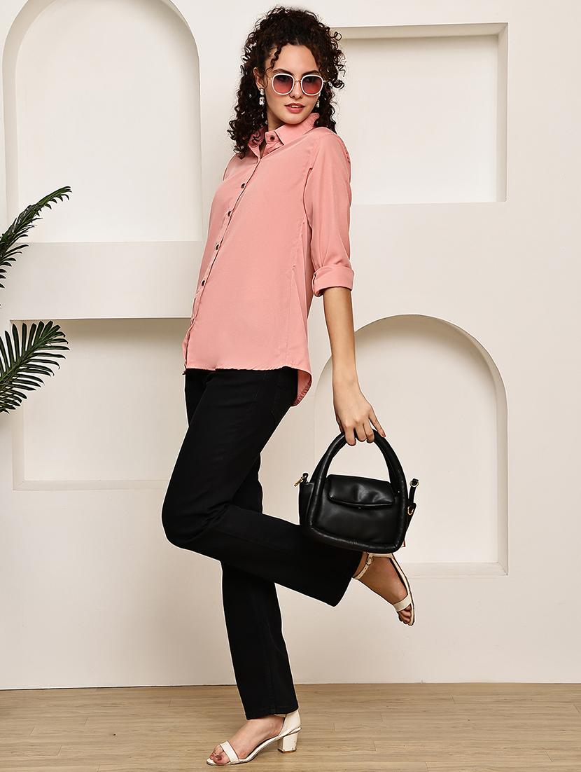 women solid long sleeve regular fit shirt - 22007912 - Standard Image - 3