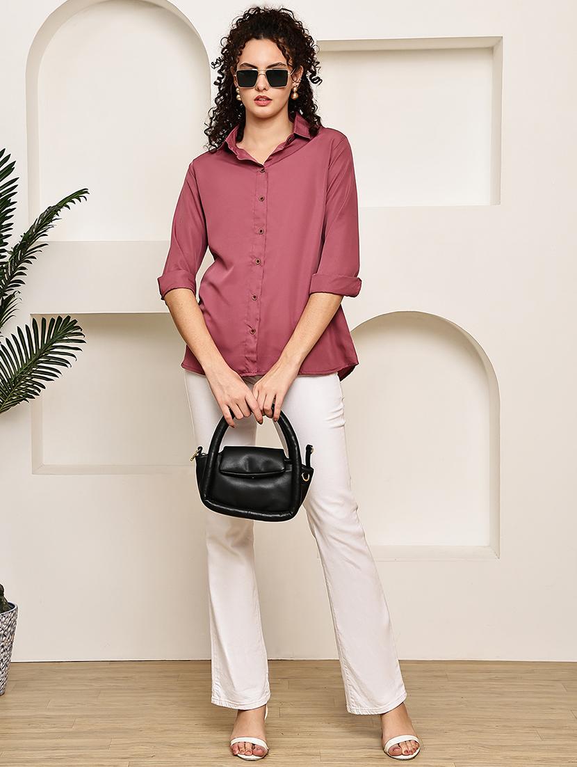 women solid long sleeve regular fit shirt - 22007913 - Standard Image - 5