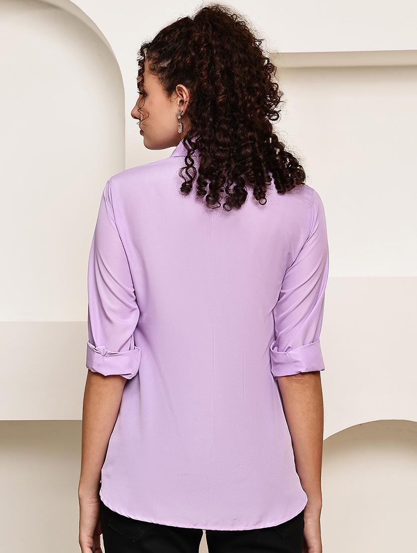 women solid long sleeve regular fit shirt - 22007914 - Standard Image - 3