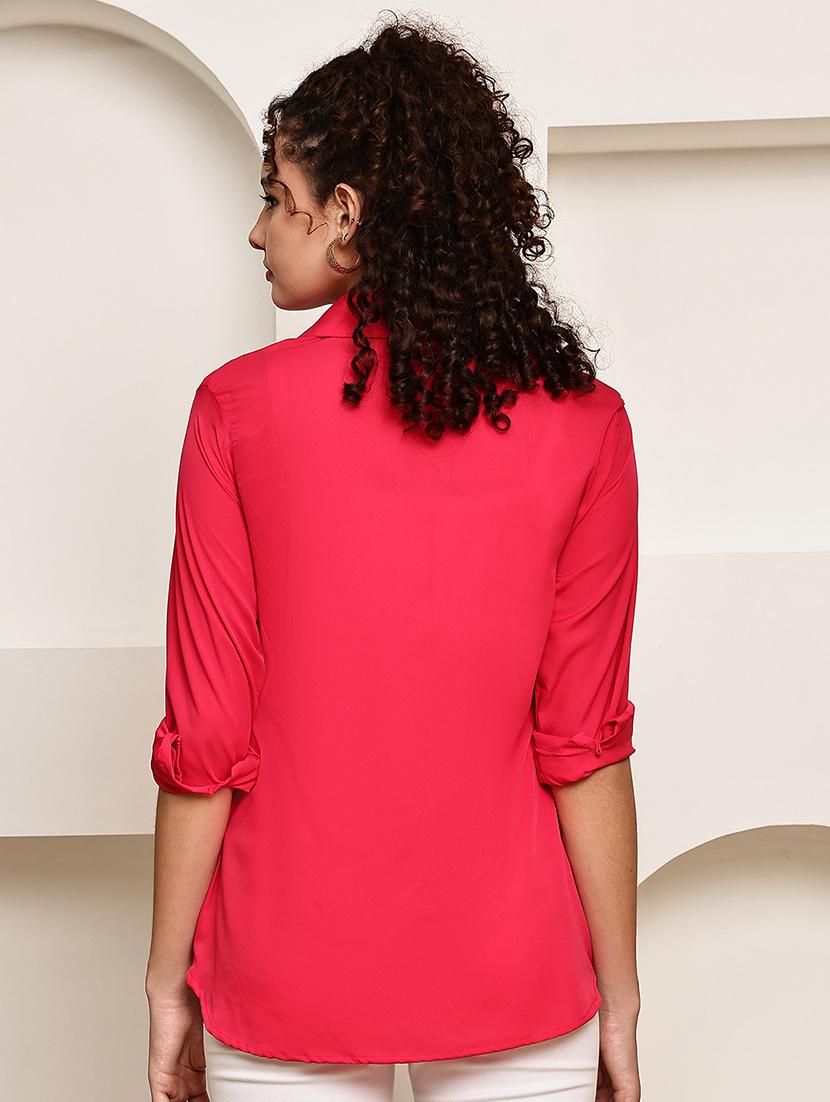 women solid long sleeve regular fit shirt - 22007915 - Standard Image - 3