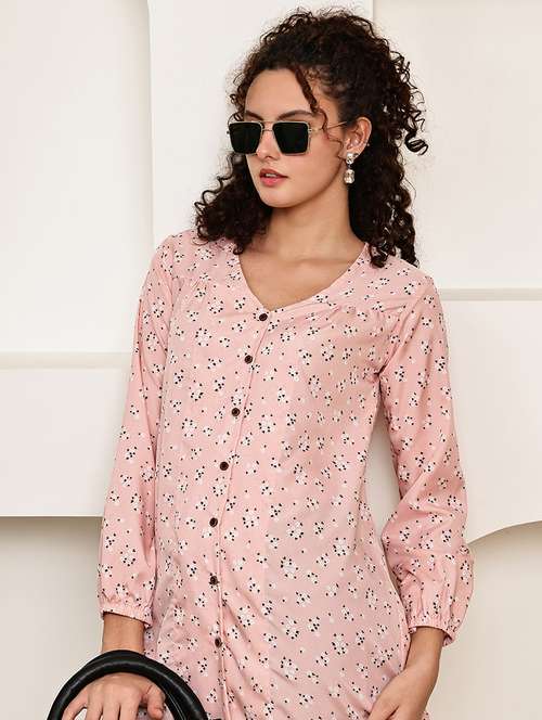 women floral printed long sleeve regular fit top - 22007918 -  Standard Image - 0