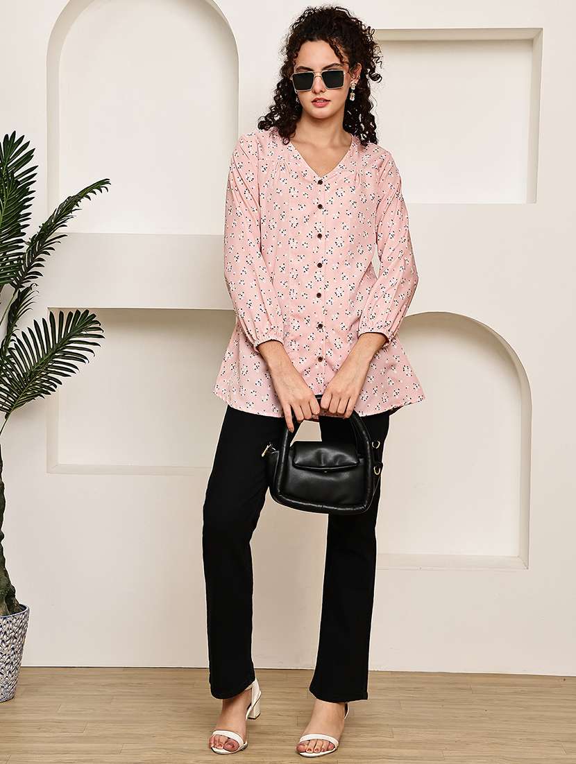 women floral printed long sleeve regular fit top - 22007918 -  Standard Image - 5