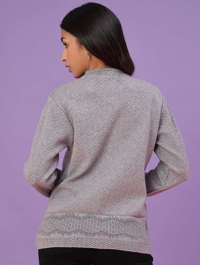 women self design long sleeve cardigan - 22007957 -  Standard Image - 3