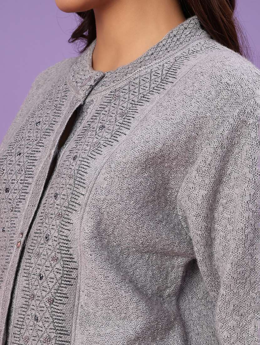 women self design long sleeve cardigan - 22007957 -  Standard Image - 5