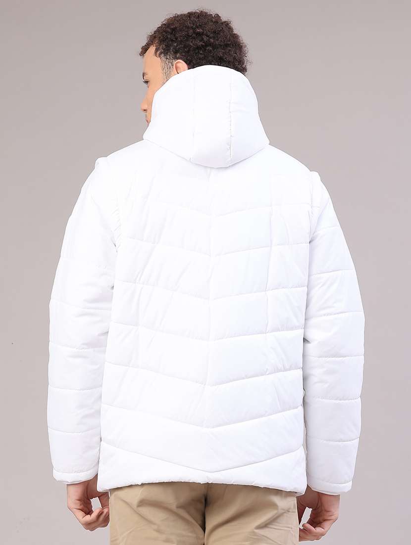 men solid long sleeve puffer jacket - 22007960 -  Standard Image - 3