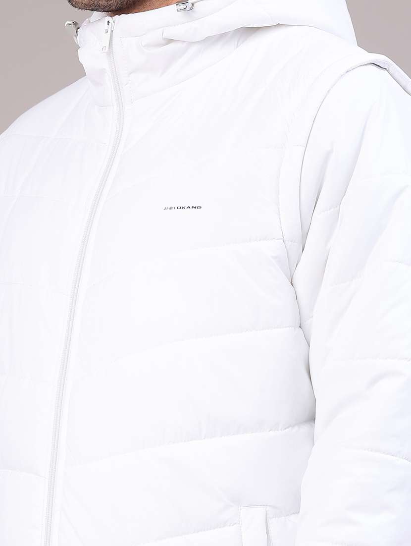 men solid long sleeve puffer jacket - 22007960 -  Standard Image - 5