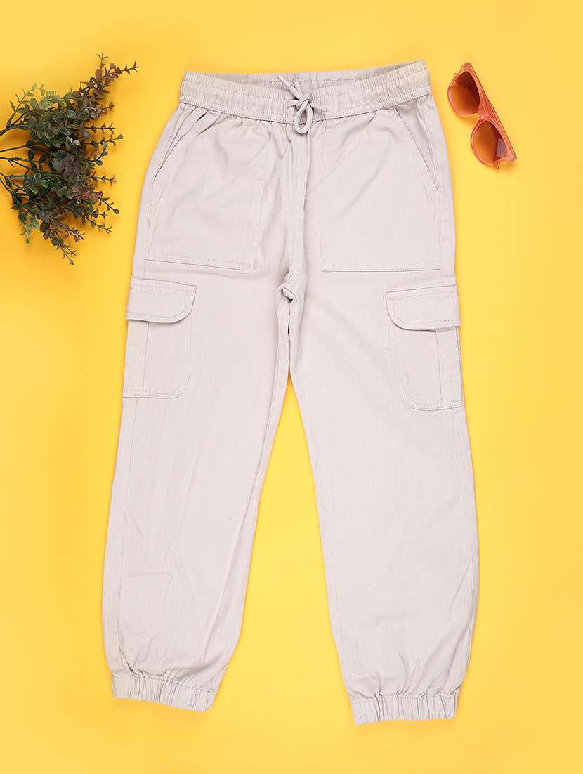 girls solid mid rise cargo