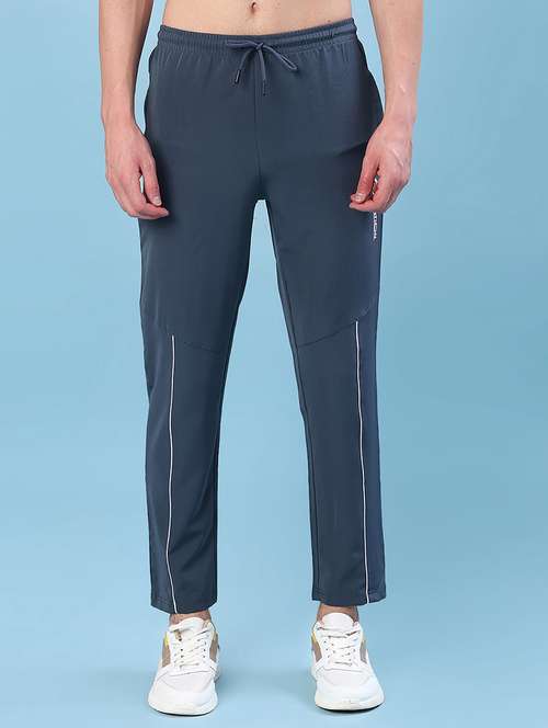 men solid mid rise ankle length track pant - 22007995 -  Standard Image - 0