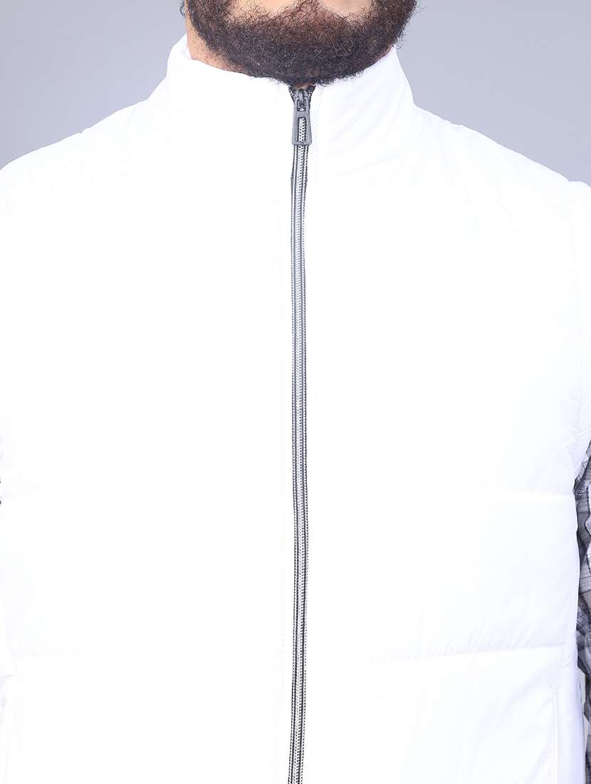 men solid sleeveless regular fit bomber jacket - 22008049 -  Standard Image - 5