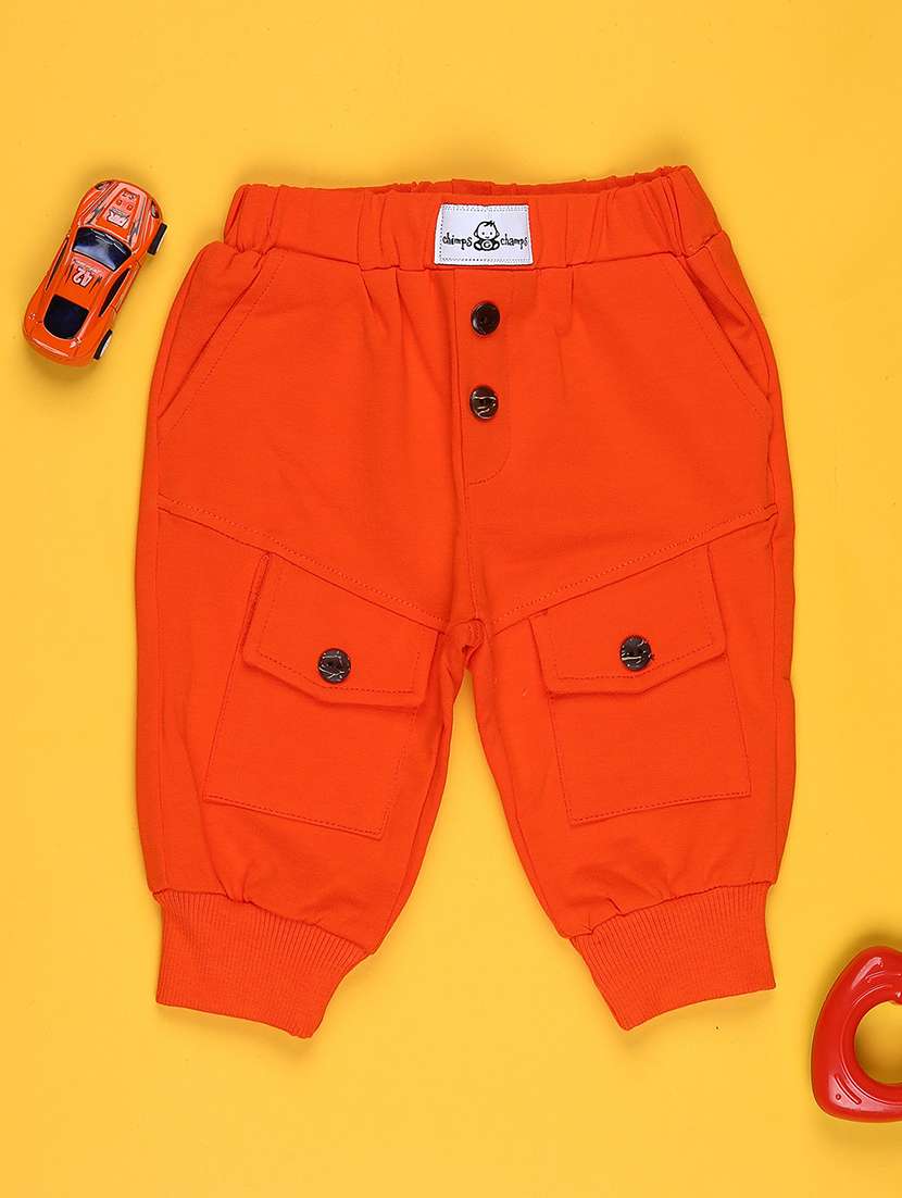 kids solid mid rise jogger