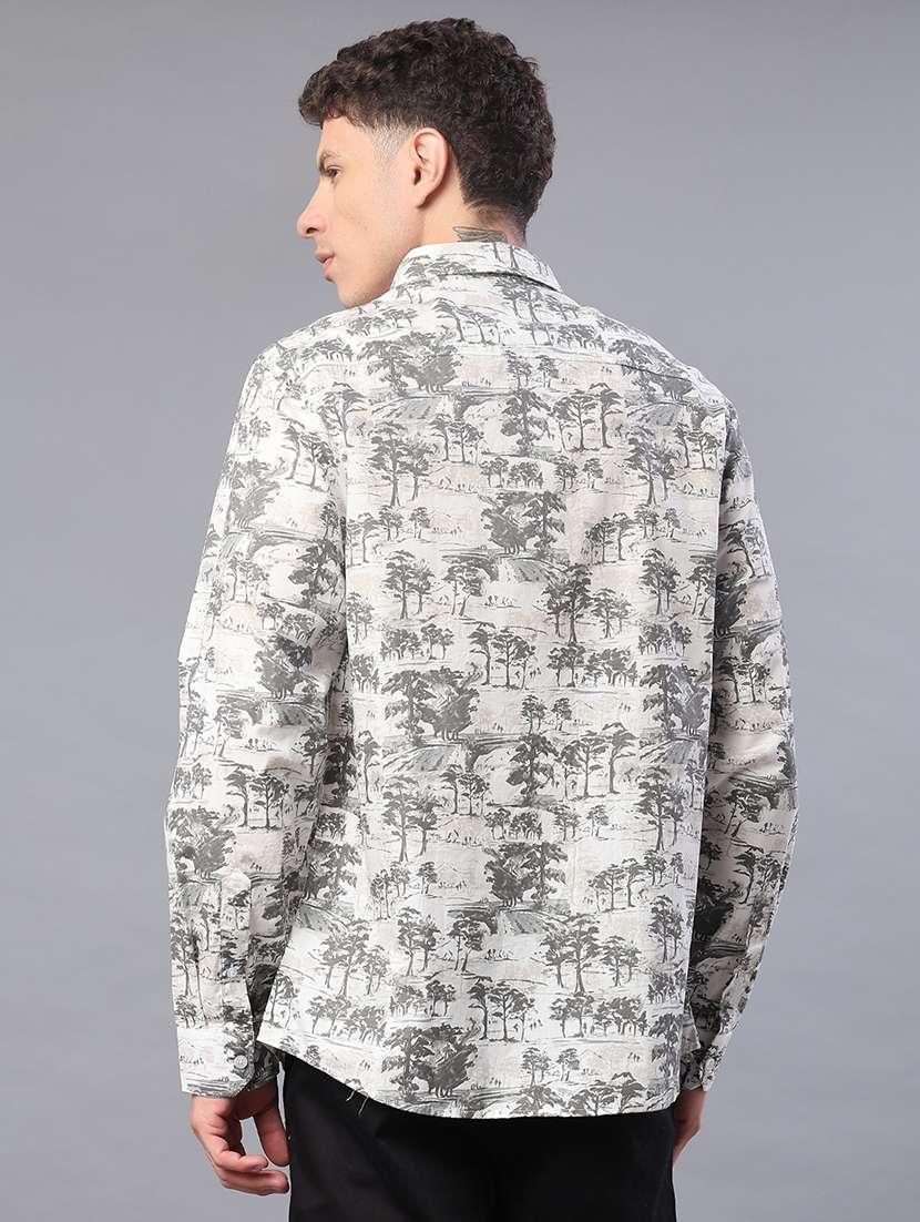 men printed long sleeve regualr fit casual shirt - 22008074 -  Standard Image - 3