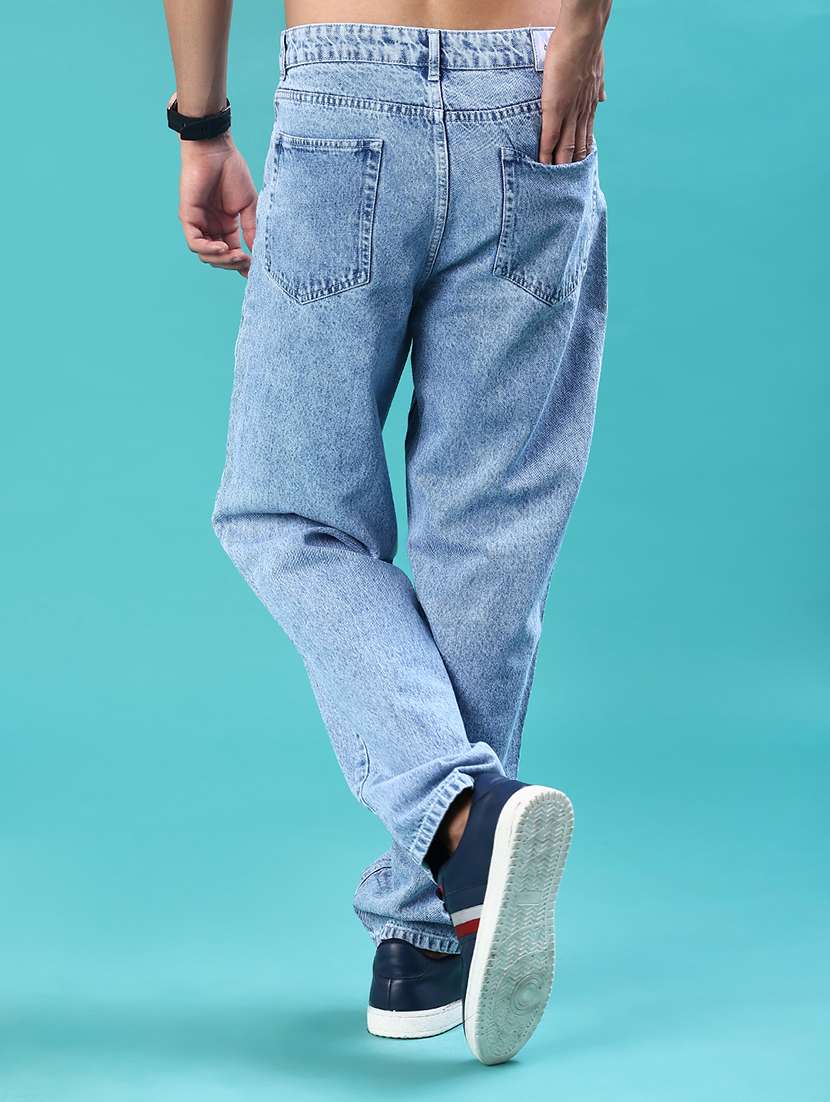 men plain mid rise full length jeans - 22008141 -  Standard Image - 3